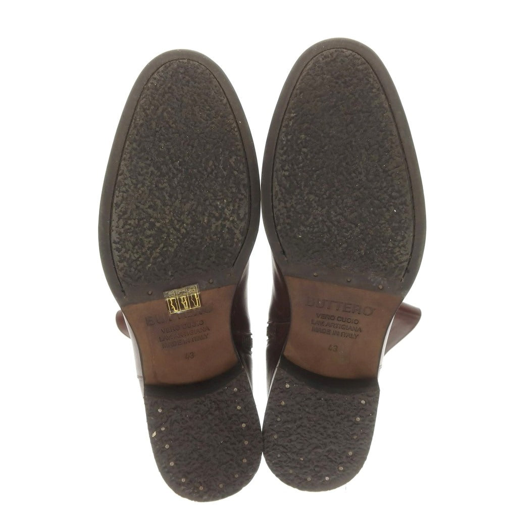 【中古】ブッテロ BUTTERO レザー サイドジップ ブーツ ブラウン【 43 】【 状態ランクB 】【 メンズ 】