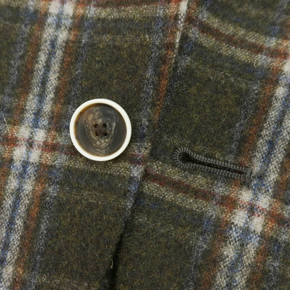 【中古】ムッシュニコル monsieur NICOLE ウールナイロンポリウレタン チェック 3B テーラードジャケット ダークモスグリーン【 46 】【 状態ランクA 】【 メンズ 】