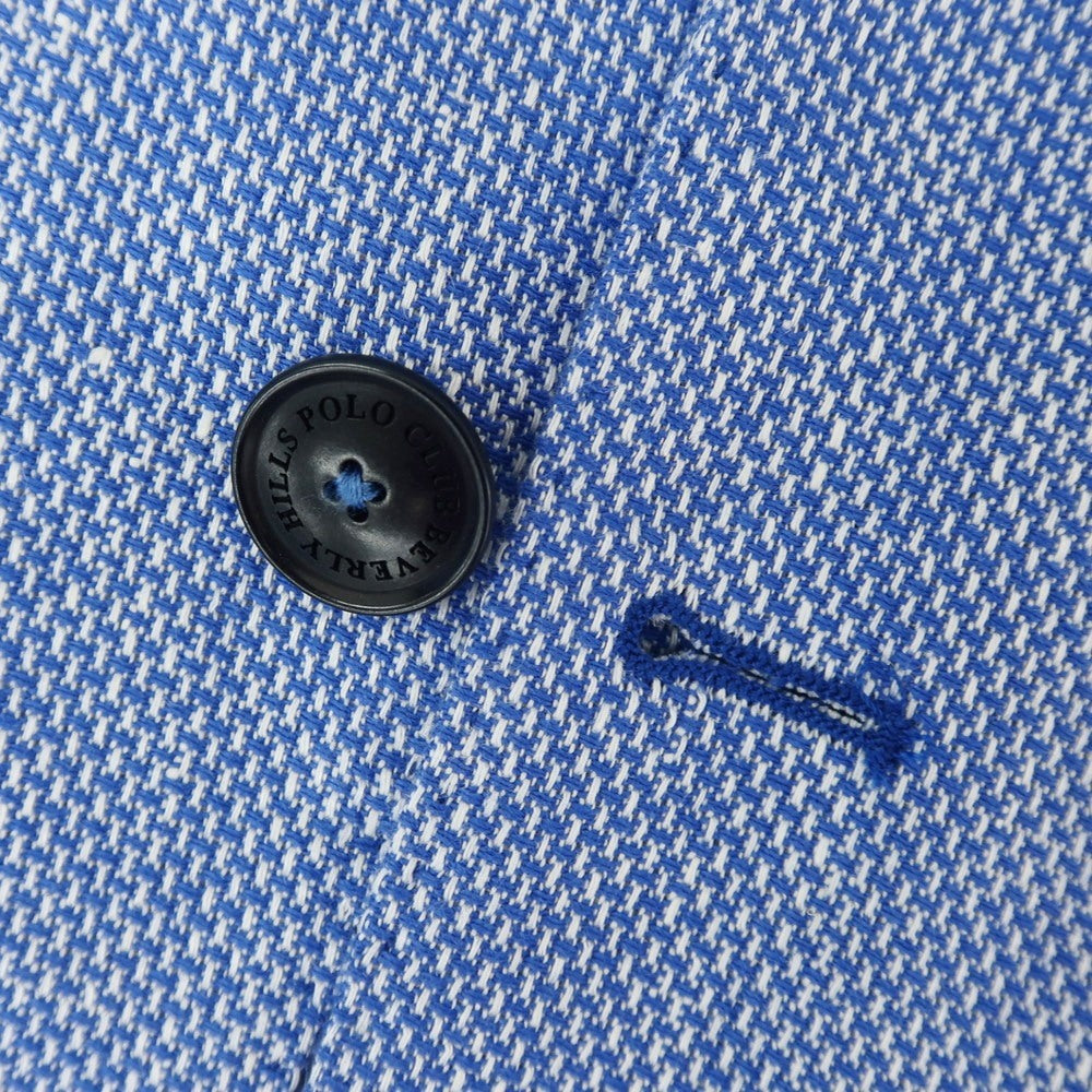 【中古】ビバリーヒルズポロクラブ BEVERLY HILLS POLO CLUB コットンリネン ジャケット ブルーxホワイト【 50 】【 状態ランクB 】【 メンズ 】