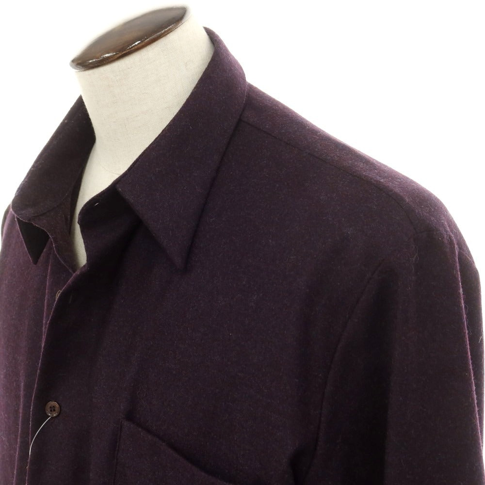 【中古】ガブリエラ コール ガーメンツ GABRIELA COLL GARMENTS faye project別注 ウールカシミヤ カジュアルシャツ ダークパープル【 5 】【 状態ランクB 】【 メンズ 】