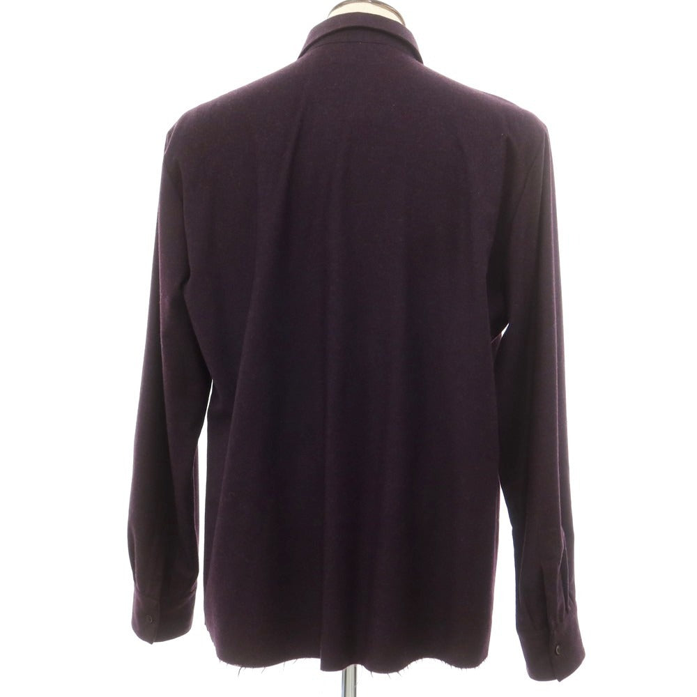 【中古】ガブリエラ コール ガーメンツ GABRIELA COLL GARMENTS faye project別注 ウールカシミヤ カジュアルシャツ ダークパープル【 5 】【 状態ランクB 】【 メンズ 】