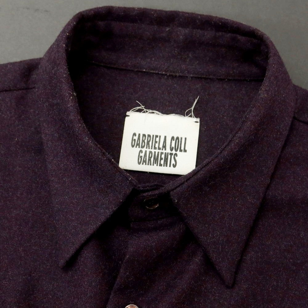 【中古】ガブリエラ コール ガーメンツ GABRIELA COLL GARMENTS faye project別注 ウールカシミヤ カジュアルシャツ ダークパープル【 5 】【 状態ランクB 】【 メンズ 】