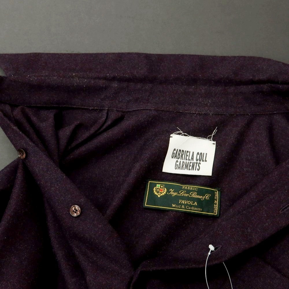 【中古】ガブリエラ コール ガーメンツ GABRIELA COLL GARMENTS faye project別注 ウールカシミヤ カジュアルシャツ ダークパープル【 5 】【 状態ランクB 】【 メンズ 】