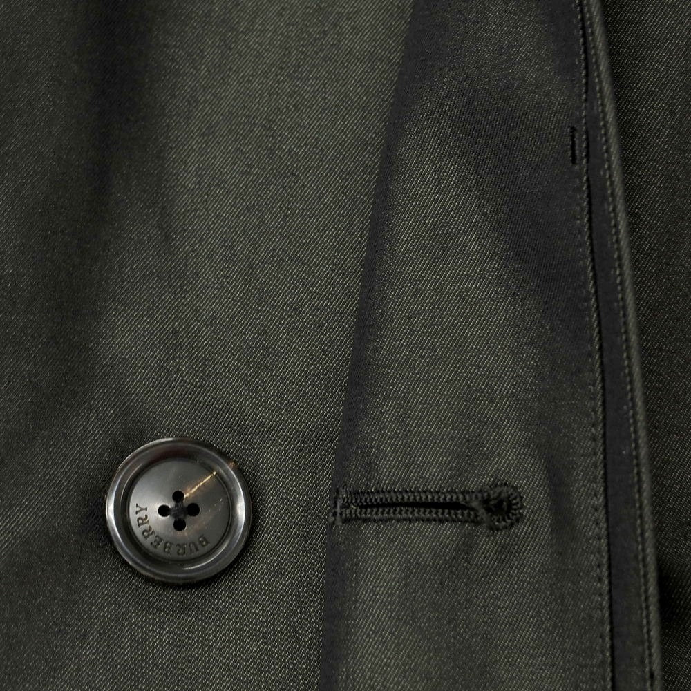 【中古】バーバリーロンドン BURBERRY LONDON ウールシルク ステンカラーコート ブラックカーキ【 90-165-4 】【 状態ランクB 】【 メンズ 】