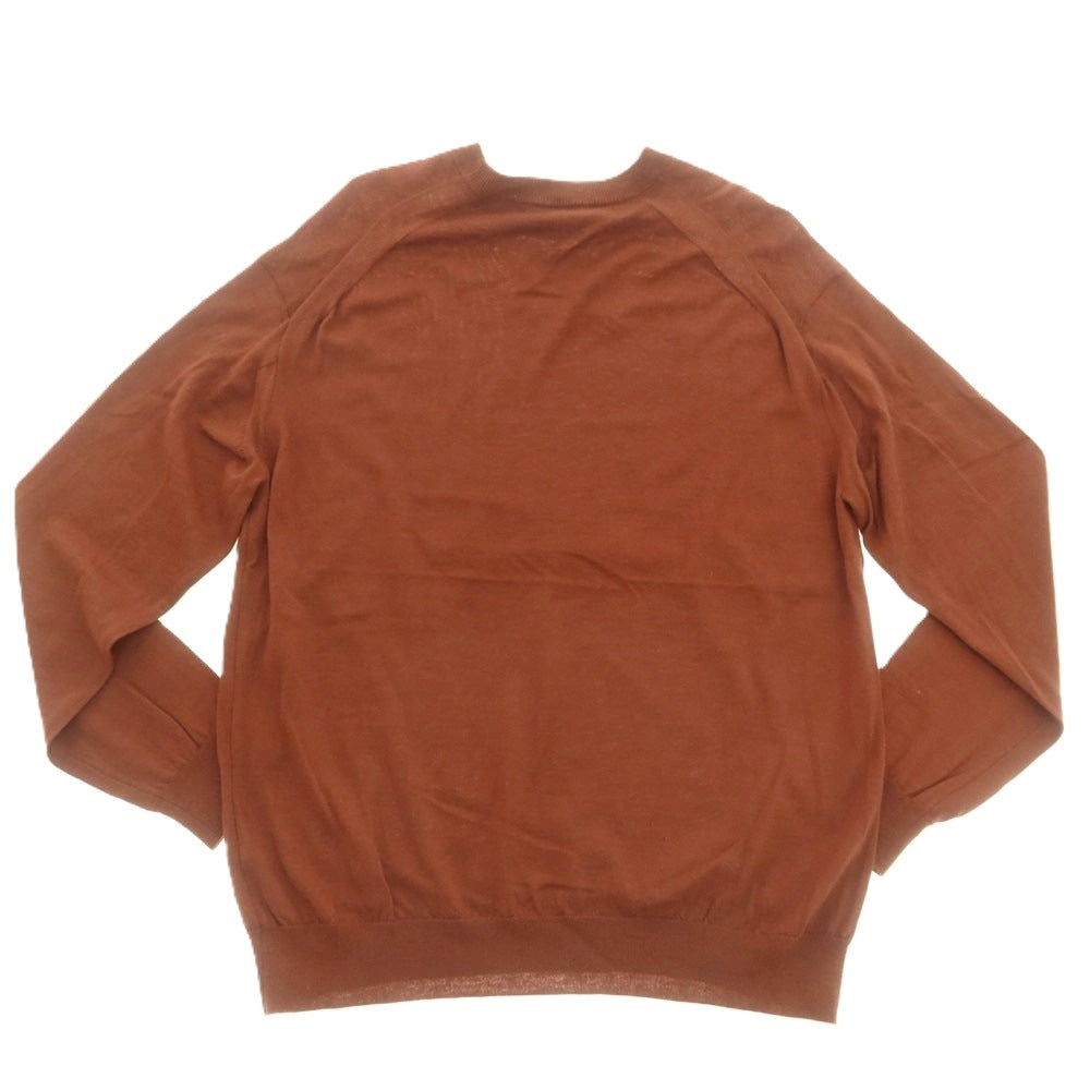 【中古】オーラリー AURALEE ハイゲージ ウールカシミヤ クルーネック プルオーバーニット テラコッタブラウン【 3 】【 状態ランクB 】【 メンズ 】