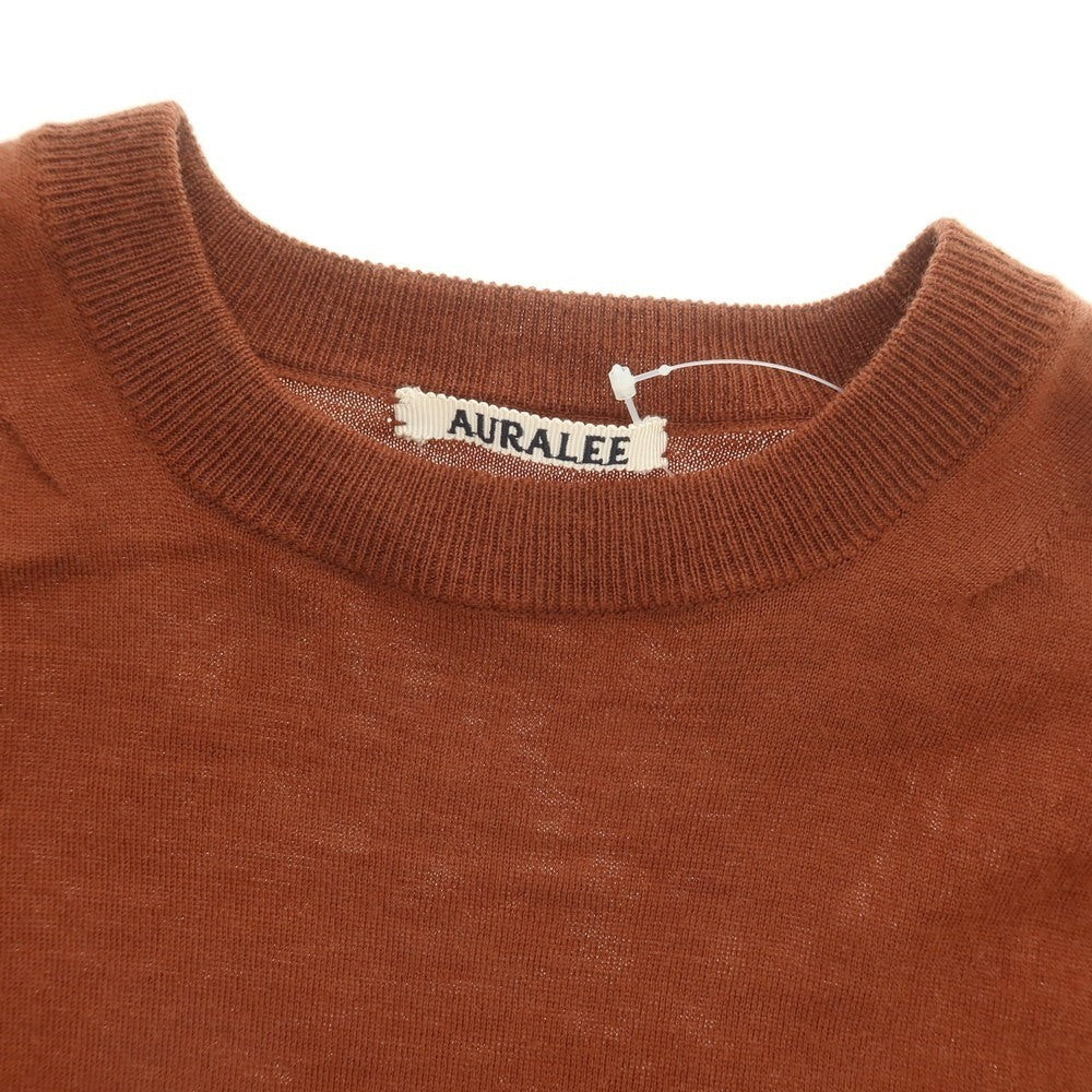 【中古】オーラリー AURALEE ハイゲージ ウールカシミヤ クルーネック プルオーバーニット テラコッタブラウン【 3 】【 状態ランクB 】【 メンズ 】