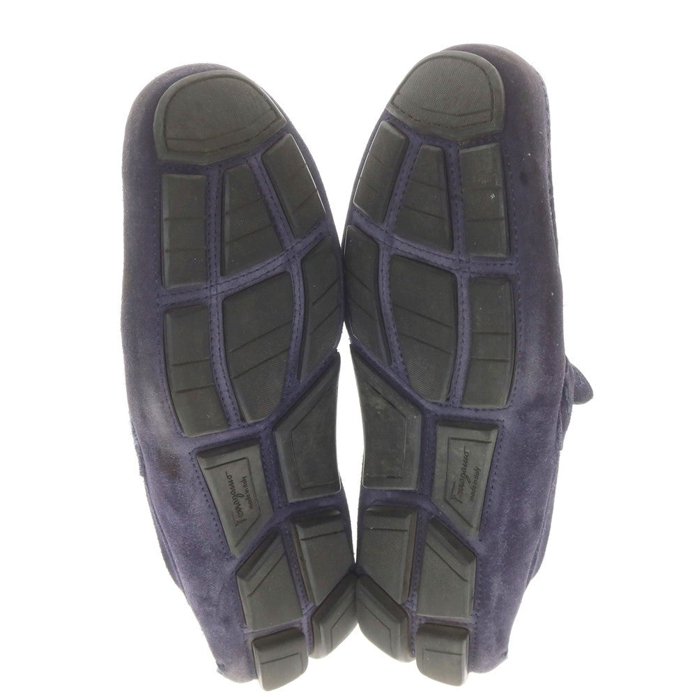 【中古】サルヴァトーレフェラガモ Salvatore Ferragamo スエード ドライビングシューズ ネイビー【 6 1/2 E 】【 状態ランクC 】【 メンズ 】