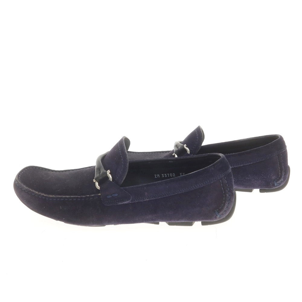 【中古】サルヴァトーレフェラガモ Salvatore Ferragamo スエード ドライビングシューズ ネイビー【 6 1/2 E 】【 状態ランクC 】【 メンズ 】
