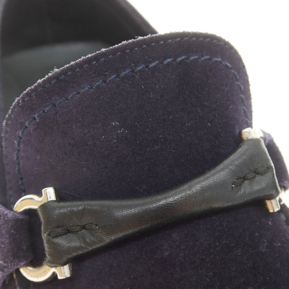 【中古】サルヴァトーレフェラガモ Salvatore Ferragamo スエード ドライビングシューズ ネイビー【 6 1/2 E 】【 状態ランクC 】【 メンズ 】