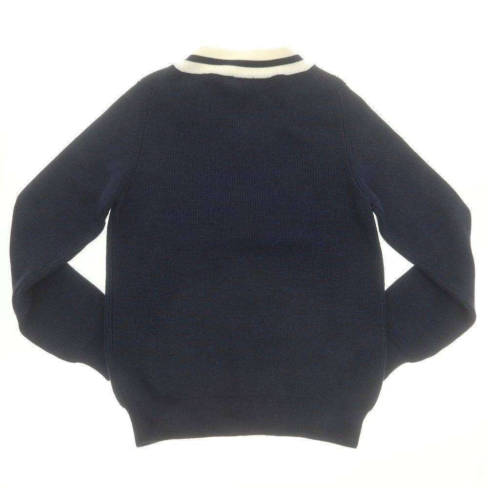 【中古】セッテフィーリ カシミア Settefili Cashmere ミドルゲージ ウール系 Vネック プルオーバーニット ネイビー【 46 】【 状態ランクB 】【 メンズ 】