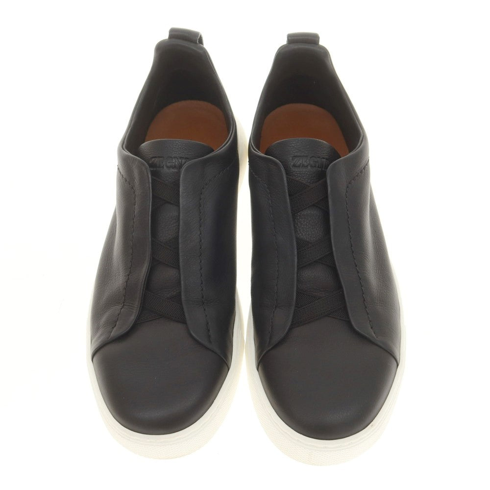 【中古】エルメネジルドゼニア Ermenegildo Zegna Triple Stitch ディアスキン スニーカー ブラック【 7 】【 状態ランクA 】【 メンズ 】
