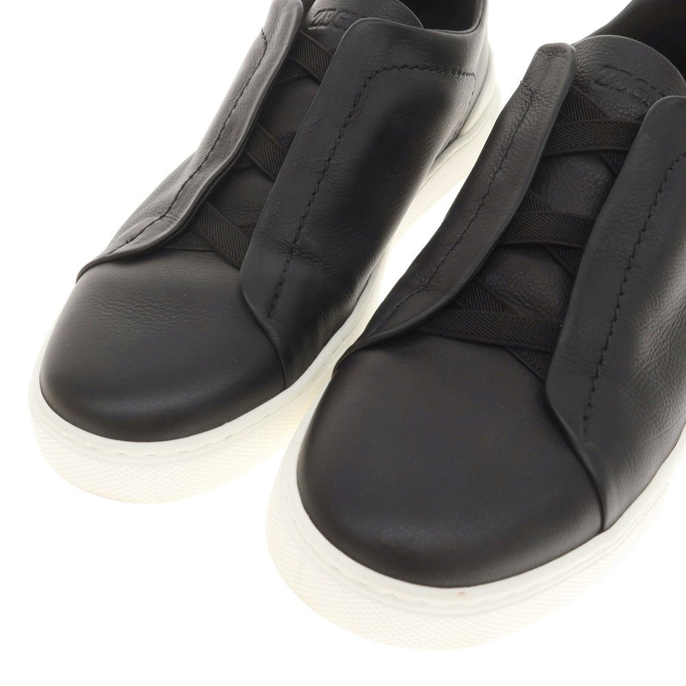 【中古】エルメネジルドゼニア Ermenegildo Zegna Triple Stitch ディアスキン スニーカー ブラック【 7 】【 状態ランクA 】【 メンズ 】