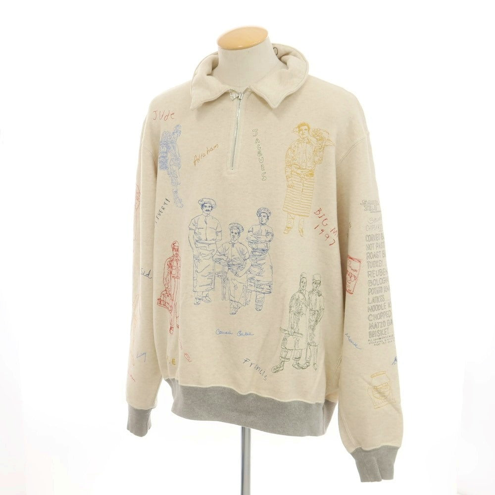 【中古】サミュエル ゼリグ SAMUEL ZELIG コットン 襟付き ハーフジップ スウェット ライトベージュ【 1 】【 状態ランクB 】【 メンズ 】