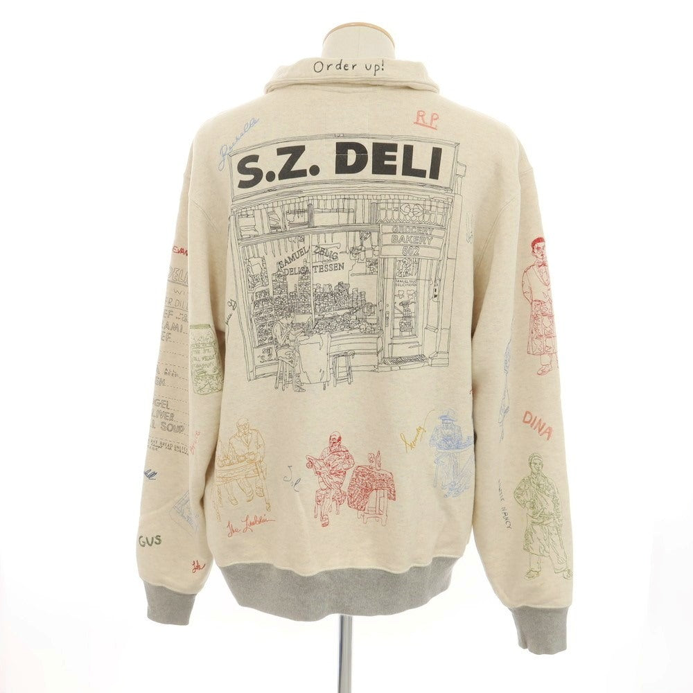 【中古】サミュエル ゼリグ SAMUEL ZELIG コットン 襟付き ハーフジップ スウェット ライトベージュ【 1 】【 状態ランクB 】【 メンズ 】