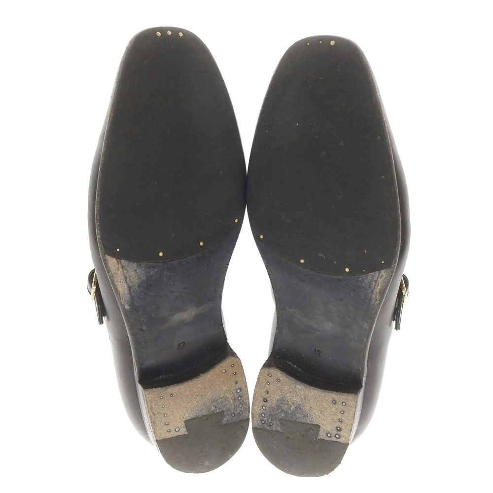 【中古】フラテッリジャコメッティ F.LLI Giacometti ストラップローファー ドレスシューズ ブラック【 42 】【 状態ランクB 】【 メンズ 】