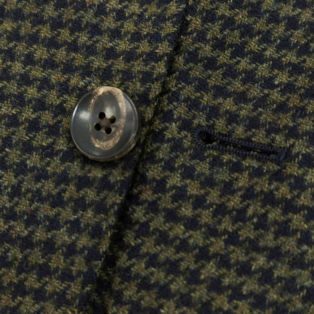 【中古】ラルディーニ LARDINI ウール ハウンドトゥース 3B テーラードジャケット オリーブxネイビー【 42 】【 状態ランクB 】【 メンズ 】
