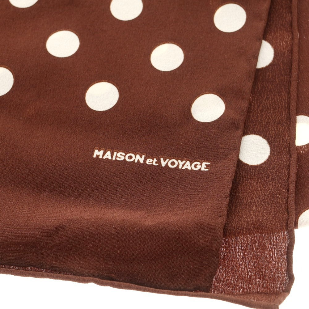 【中古】メゾン エ ボヤージュ MAISON&VOYAGE シルク ドット柄 ストール ブラウンxホワイト【 状態ランクB 】【 メンズ 】