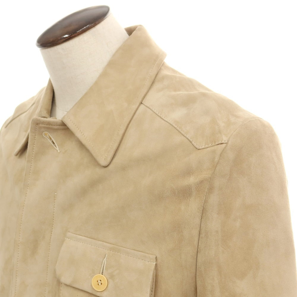 【中古】ギーブス&ホークス GIEVES&HAWKES ゴートスエード レザーブルゾン ベージュ【 42 】【 状態ランクC 】【 メンズ 】