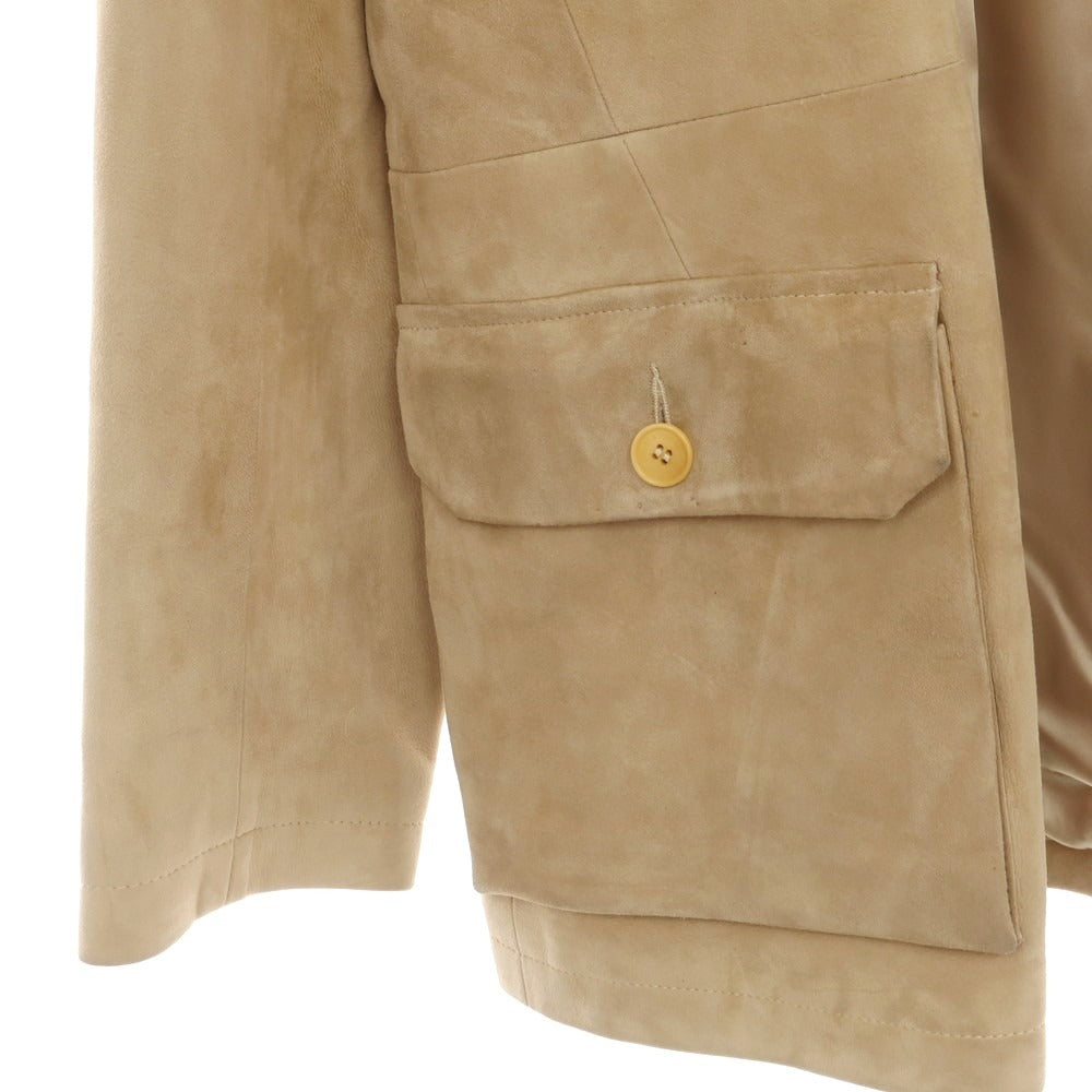【中古】ギーブス&ホークス GIEVES&HAWKES ゴートスエード レザーブルゾン ベージュ【 42 】【 状態ランクC 】【 メンズ 】