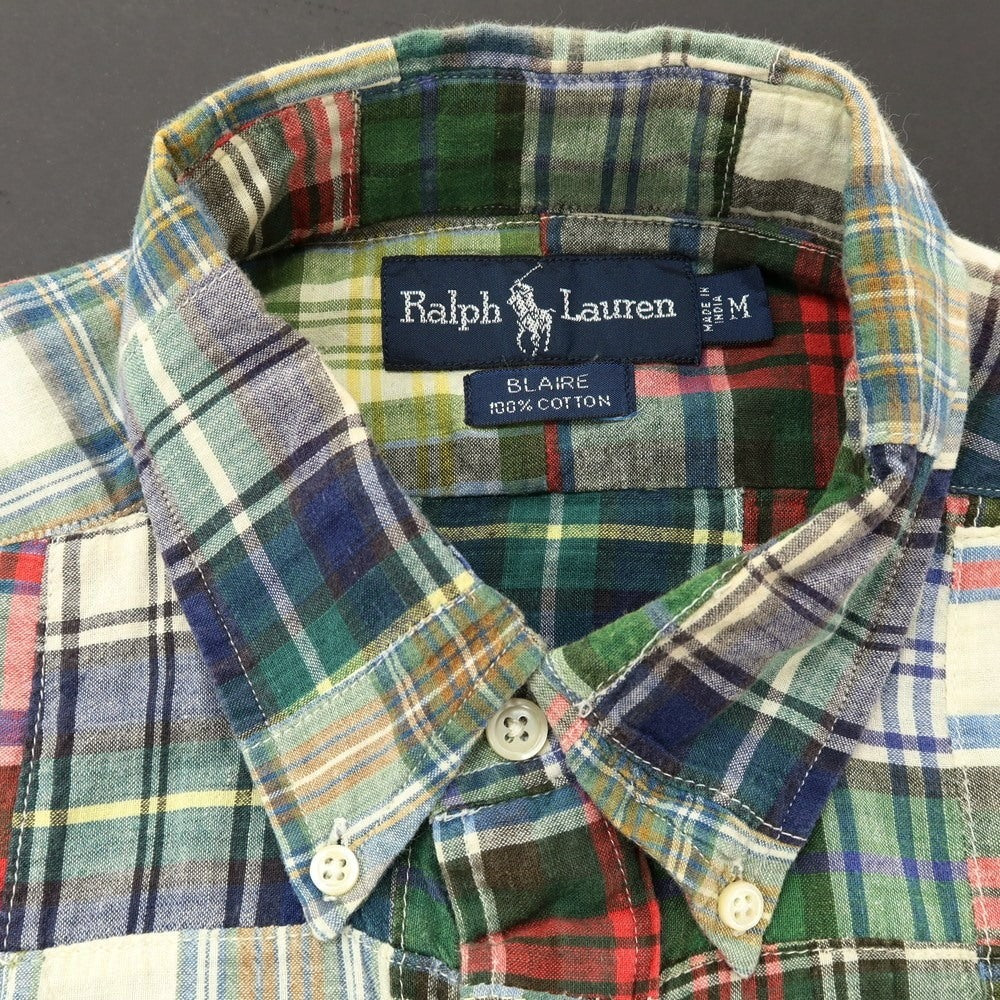 【中古】ポロ ラルフローレン Polo Ralph Lauren コットン チェック ボタンダウン カジュアルシャツ グリーン【 M 】【 状態ランクB 】【 メンズ 】