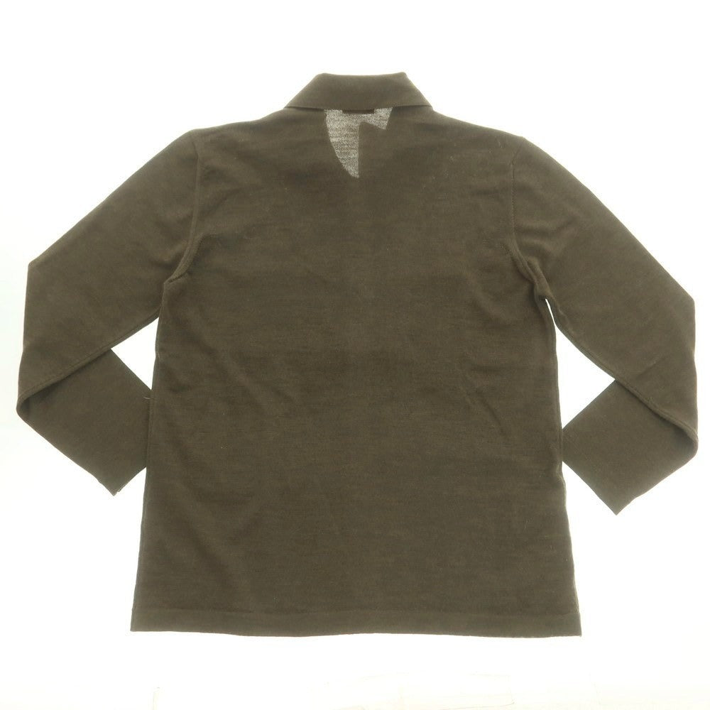 【中古】モルガーノ MORGANO ウール シャツ型 カーディガン ダークオリーブ【 48 】【 状態ランクB 】【 メンズ 】