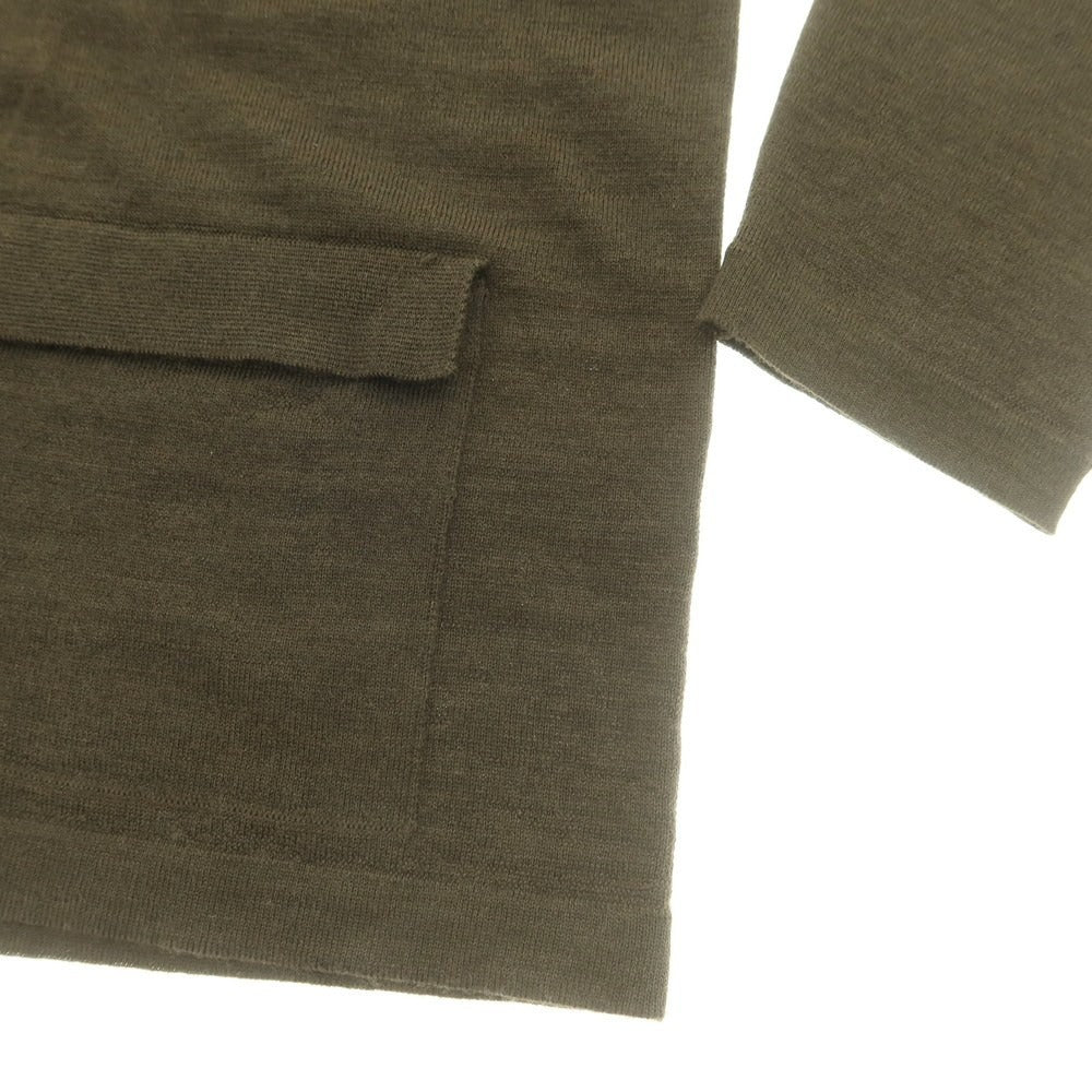 【中古】モルガーノ MORGANO ウール シャツ型 カーディガン ダークオリーブ【 48 】【 状態ランクB 】【 メンズ 】