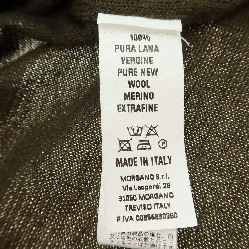 【中古】モルガーノ MORGANO ウール シャツ型 カーディガン ダークオリーブ【 48 】【 状態ランクB 】【 メンズ 】