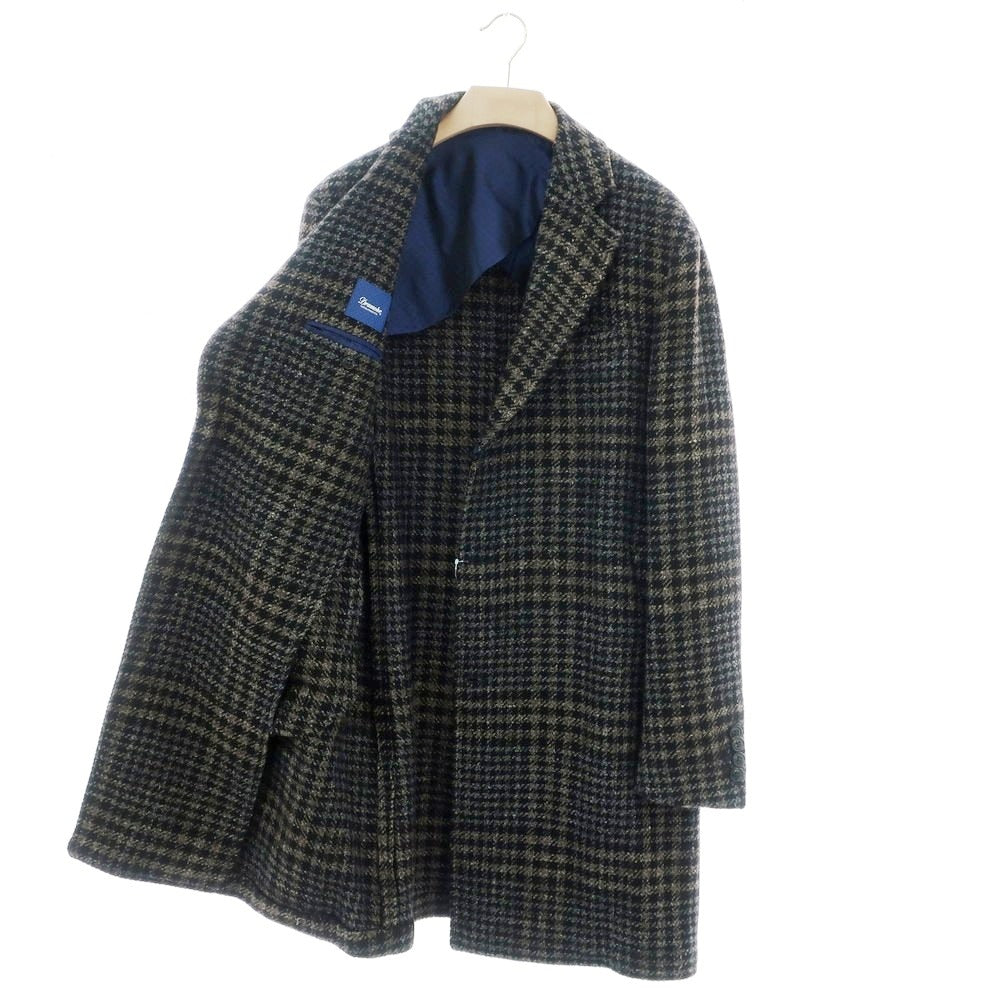 【新品】ドルモア DRUMOHR ツイードウール チェック チェスターフィールドコート ブラックxグレージュ【 48 】【 状態ランクN 】【 メンズ 】