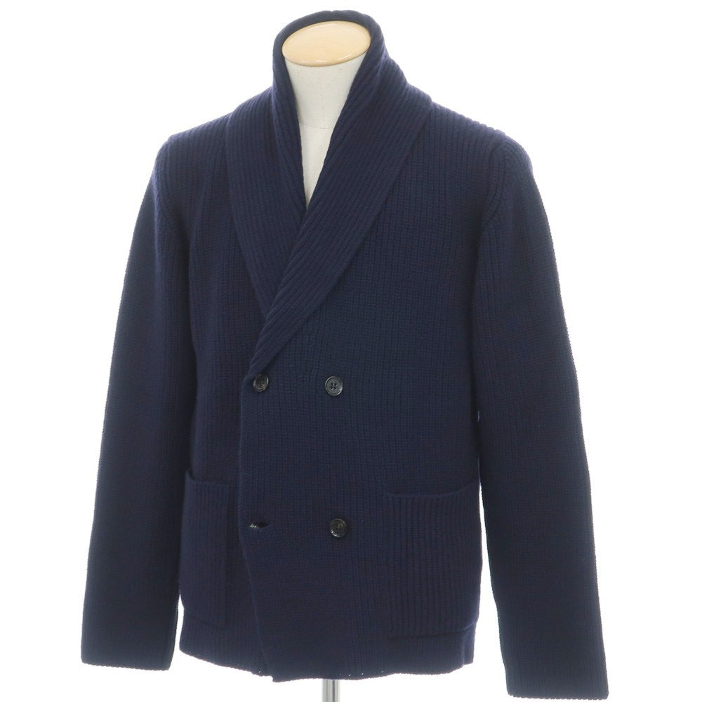 【新品】ドルモア DRUMOHR ラムズウール ショールカラー リブニット  カーディガン ネイビー【 44 】【 状態ランクN 】【 メンズ 】