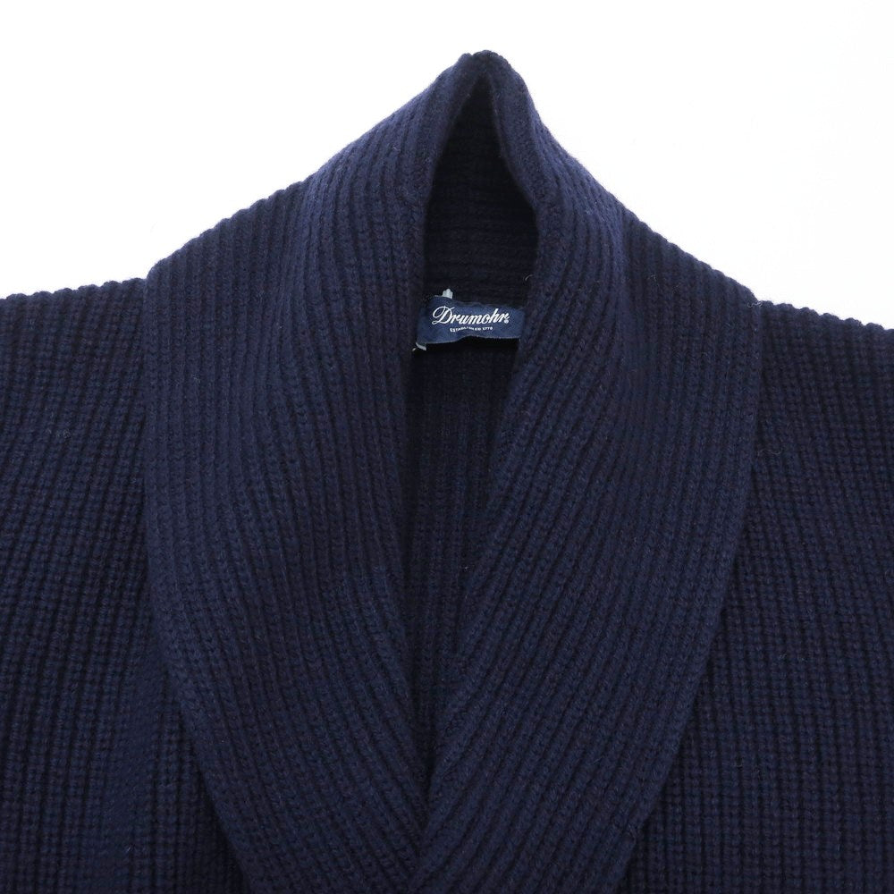 【新品】ドルモア DRUMOHR ラムズウール ショールカラー リブニット  カーディガン ネイビー【 44 】【 状態ランクN 】【 メンズ 】