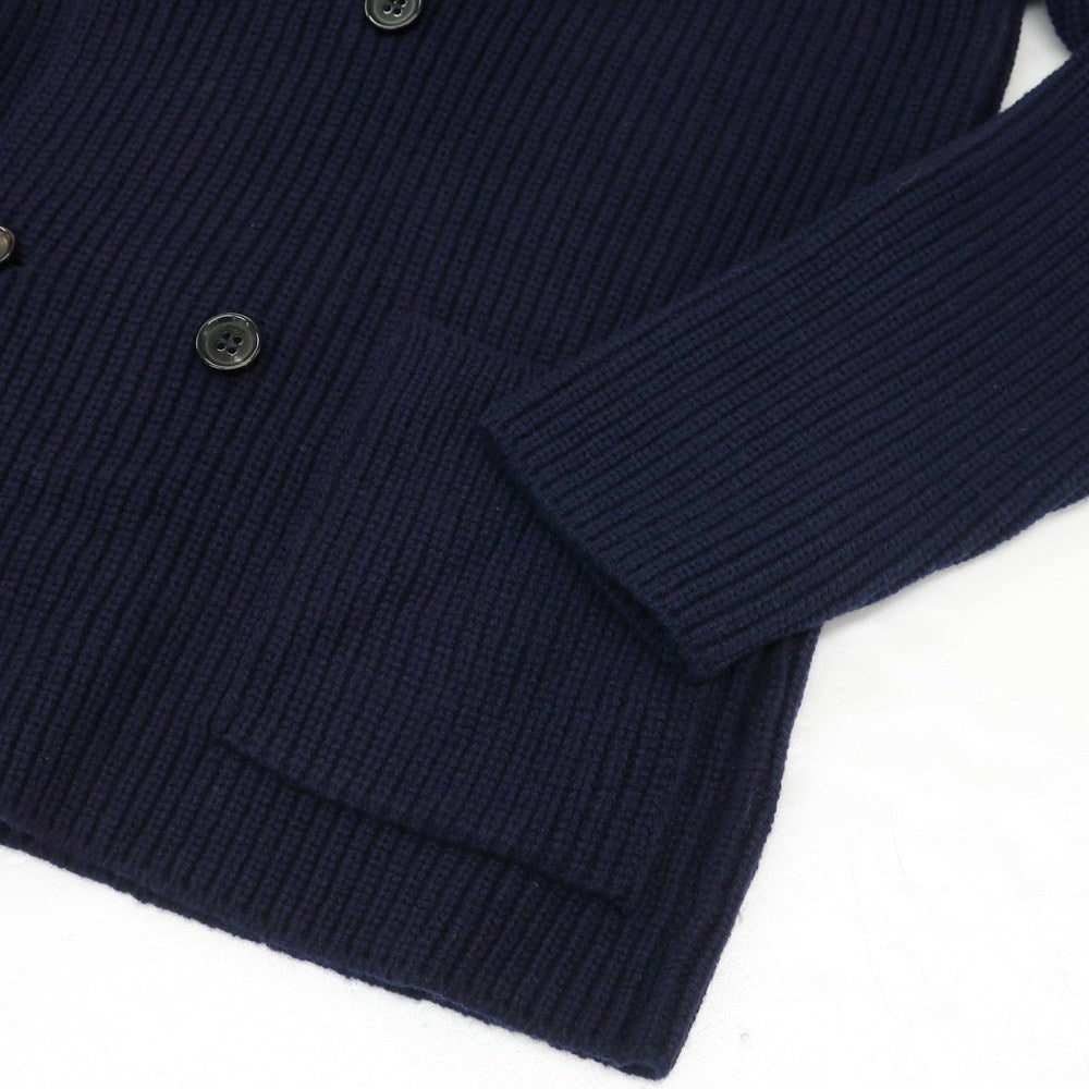【新品】ドルモア DRUMOHR ラムズウール ショールカラー リブニット  カーディガン ネイビー【 44 】【 状態ランクN 】【 メンズ 】