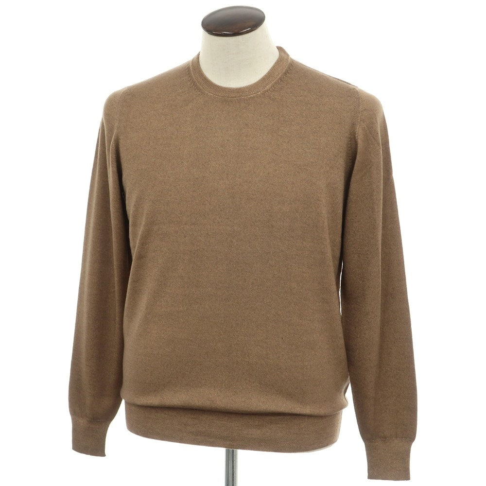 【新品】ドルモア DRUMOHR ハイゲージ ウール クルーネック  プルオーバーニット ライトブラウン【 50 】【 状態ランクN 】【 メンズ 】