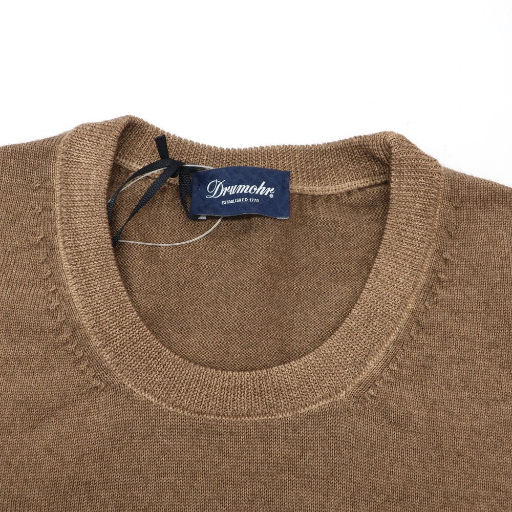 【新品】ドルモア DRUMOHR ハイゲージ ウール クルーネック  プルオーバーニット ライトブラウン【 50 】【 状態ランクN 】【 メンズ 】