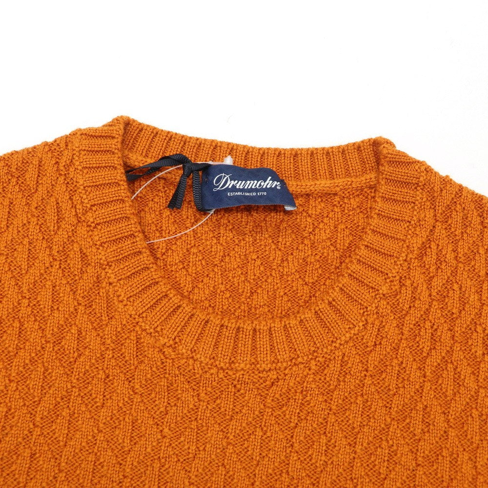 【新品】ドルモア DRUMOHR ウール クルーネック  プルオーバーニット オレンジ【 44 】【 状態ランクN 】【 メンズ 】