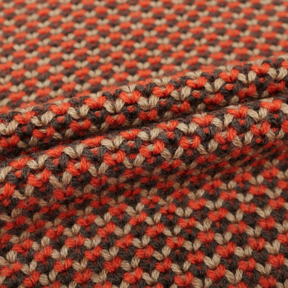 【新品】ドルモア DRUMOHR メリノウール クルーネック  プルオーバーニット オレンジxベージュ【 46 】【 状態ランクN 】【 メンズ 】