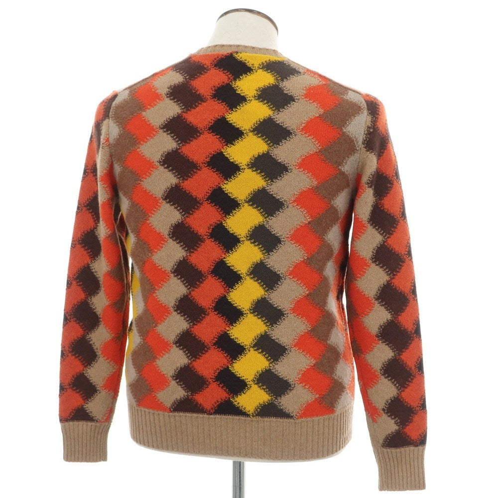 【新品】ドルモア DRUMOHR ラムズウール クルーネック  プルオーバーニット ベージュxオレンジ×イエロー【 52 】【 状態ランクN 】【 メンズ 】