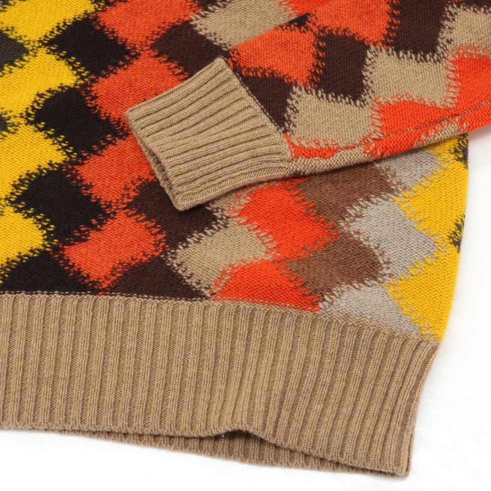 【新品】ドルモア DRUMOHR ラムズウール クルーネック  プルオーバーニット ベージュxオレンジ×イエロー【 52 】【 状態ランクN 】【 メンズ 】