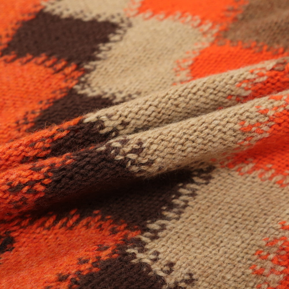 【新品】ドルモア DRUMOHR ラムズウール クルーネック  プルオーバーニット ベージュxオレンジ×イエロー【 52 】【 状態ランクN 】【 メンズ 】