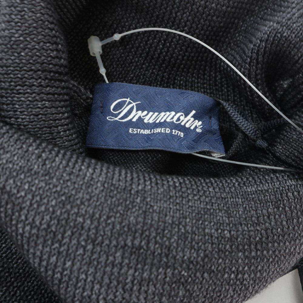 【新品】ドルモア DRUMOHR ハイゲージ メリノウール タートルネック プルオーバーニット ダークグレー【 52 】【 状態ランクN 】【 メンズ 】