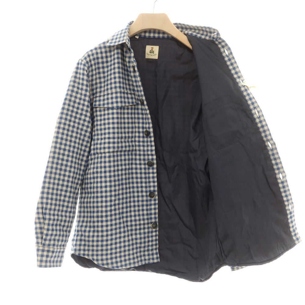 【新品】ギローバー GUY ROVER コットン ギンガムチェック 中綿入り シャツジャケット ブルゾン ブルーxベージュ【 L 】【 状態ランクN 】【 メンズ 】
