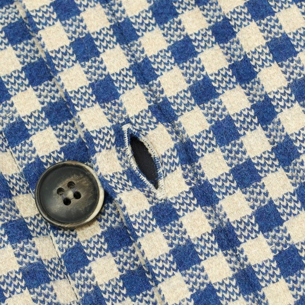 【新品】ギローバー GUY ROVER  コットン ギンガムチェック 中綿入り シャツジャケット ブルゾン ブルーxベージュ【 L 】【 状態ランクN 】【 メンズ 】