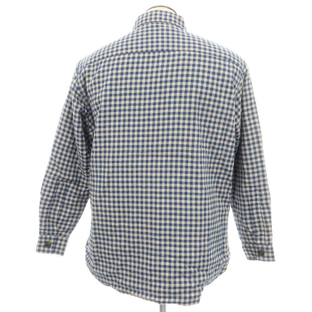 【新品】ギローバー GUY ROVER コットン ギンガムチェック 中綿入り シャツジャケット ブルゾン ブルーxベージュ【 XXL 】【 状態ランクN 】【 メンズ 】
