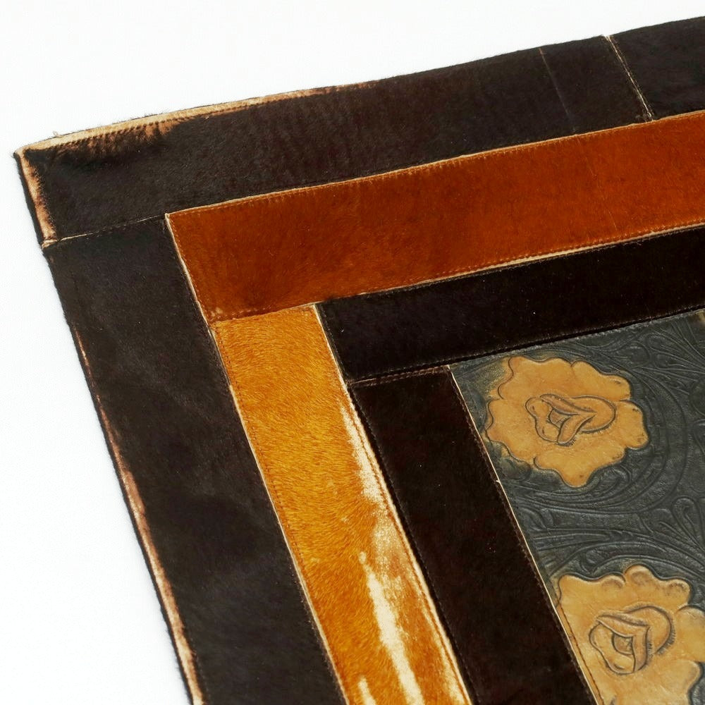 【中古】ルコンド L&KONDO カービングレザー ハラコレザー ラグマット ブラックxブラウン【 状態ランクB 】【 ユニセックス 】