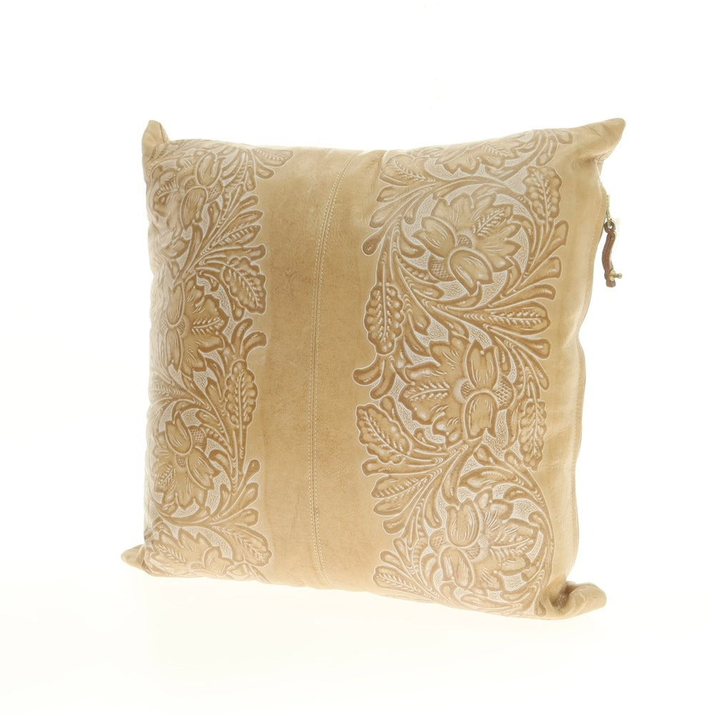 【中古】ルコンド L&KONDO カービング加工レザー クッション ベージュ【 M 】【 状態ランクA 】【 ユニセックス 】