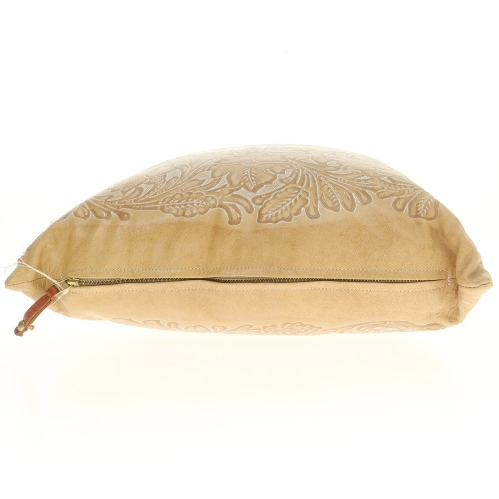 【中古】ルコンド L&KONDO カービング加工レザー クッション ベージュ【 M 】【 状態ランクA 】【 ユニセックス 】