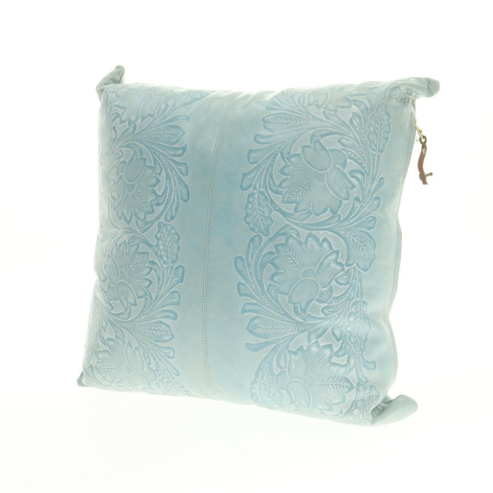 【中古】ルコンド L&KONDO カービング加工レザー クッション ライトブルー【 M 】【 状態ランクC 】【 ユニセックス 】