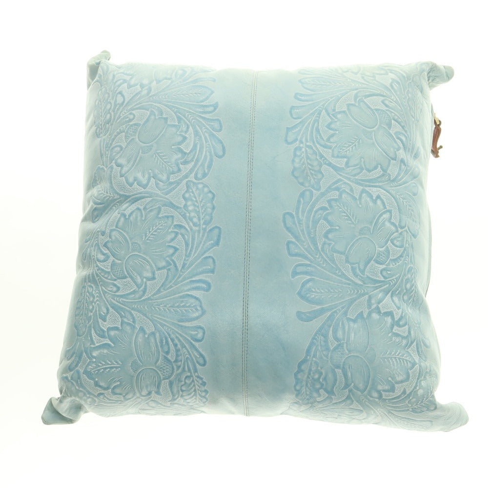 【中古】ルコンド L&KONDO カービング加工レザー クッション ライトブルー【 M 】【 状態ランクC 】【 ユニセックス 】