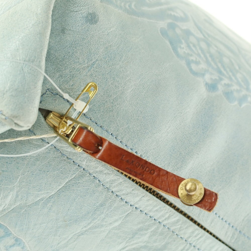 【中古】ルコンド L&KONDO カービング加工レザー クッション ライトブルー【 M 】【 状態ランクC 】【 ユニセックス 】