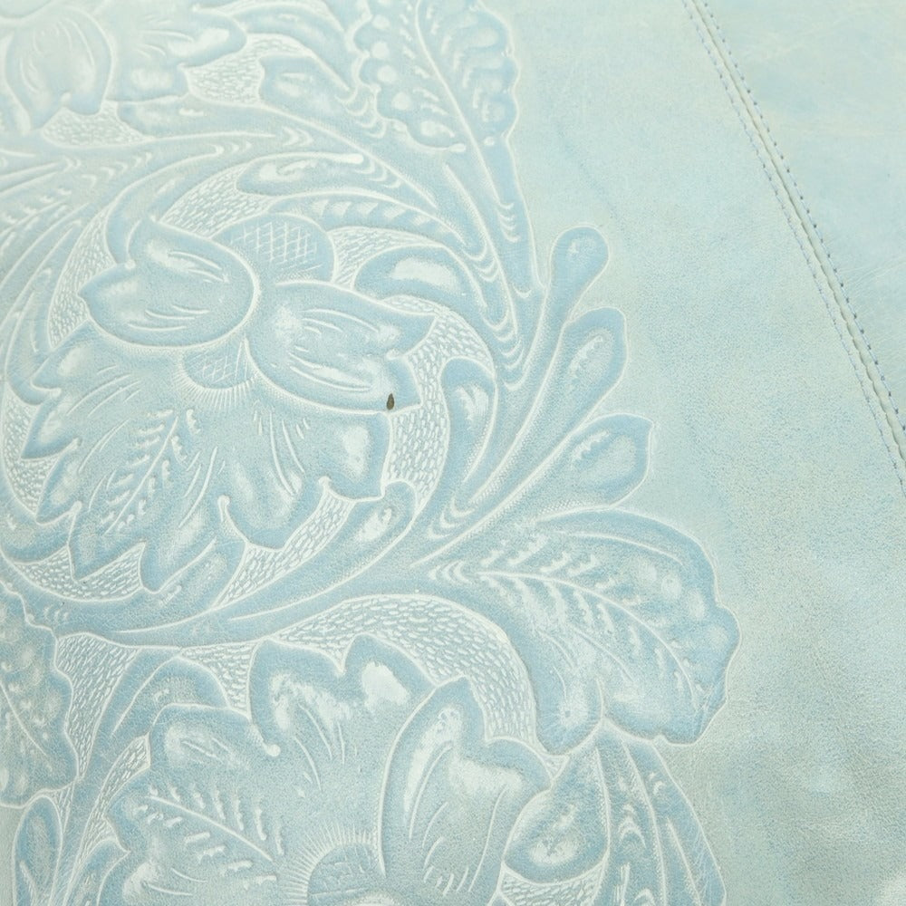 【中古】ルコンド L&KONDO カービング加工レザー クッション ライトブルー【 M 】【 状態ランクC 】【 ユニセックス 】