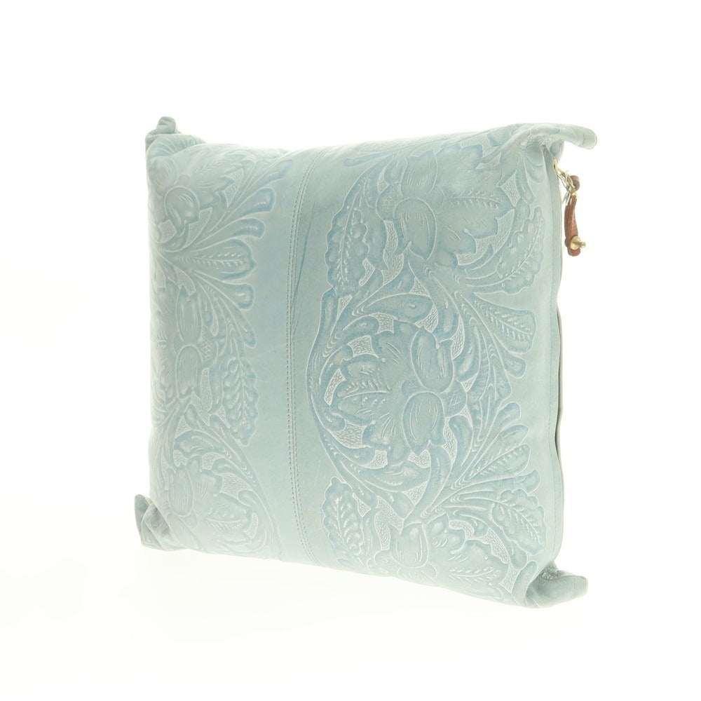 【中古】ルコンド L&KONDO カービング加工レザー クッション ライトブルー【 S 】【 状態ランクC 】【 ユニセックス 】